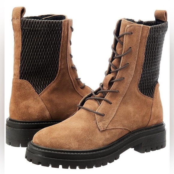 New! Geox Iridea Respira Brown Suede Combat boots Sz 38 US 8 $170 - Picture 1 of 8